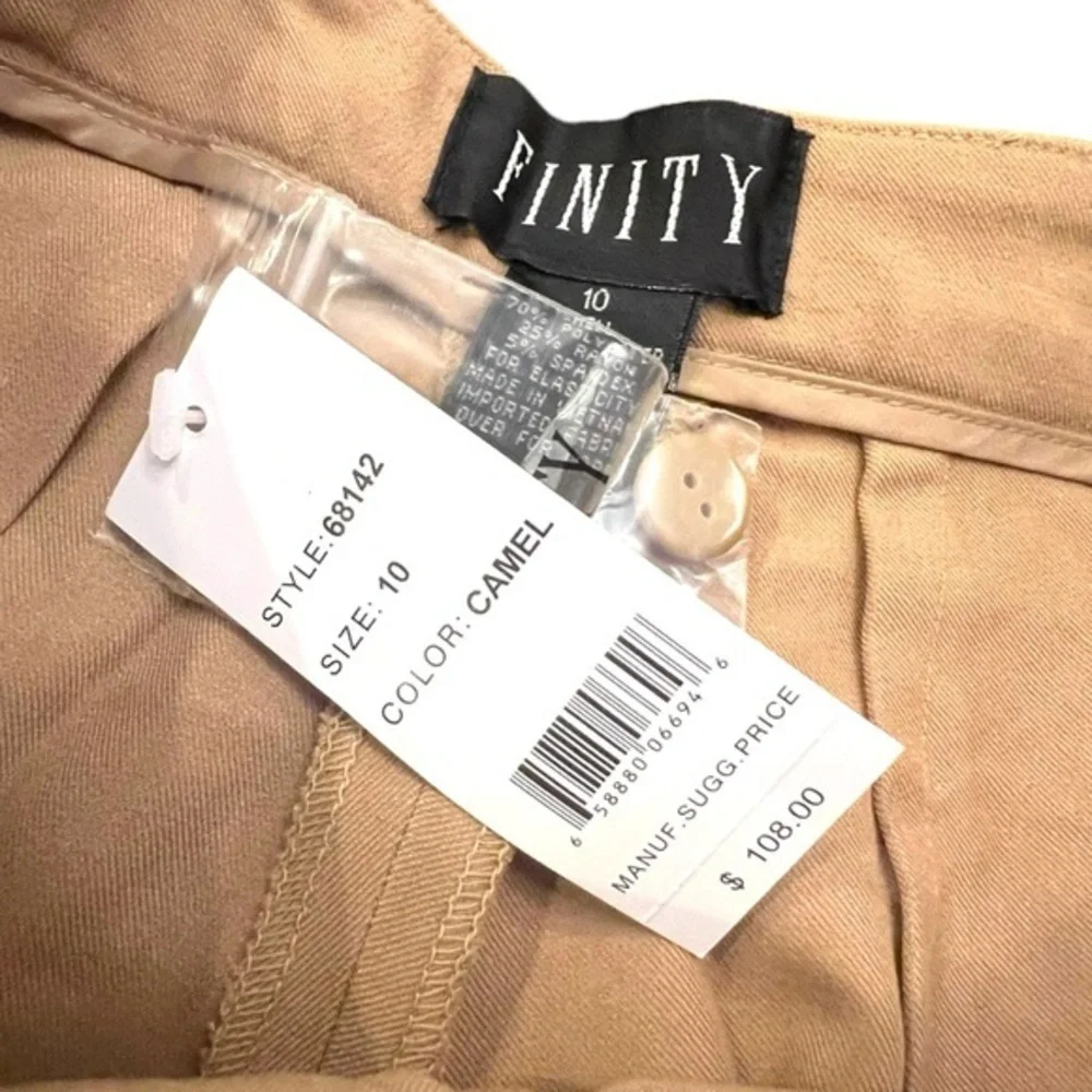 Finity Dress Pants Womens Size 10 Vintage‎ 90s Y2K Straight Leg NWT Camel $108